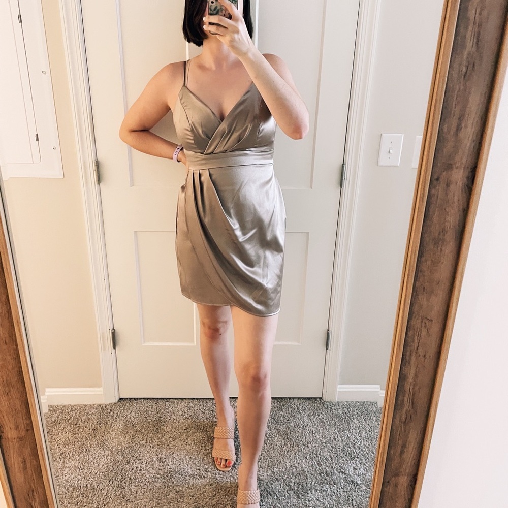Shimmery gold mini dress